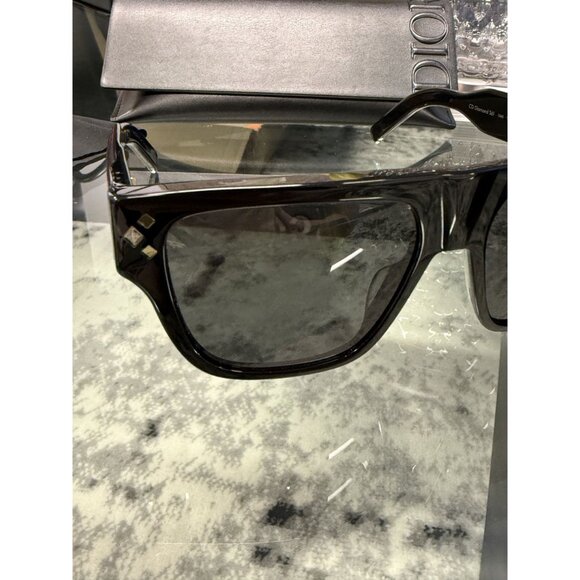 Christian Dior CD Diamond S61 Black Rectangular Sunglasses With Case Lens - Picture 12 of 15